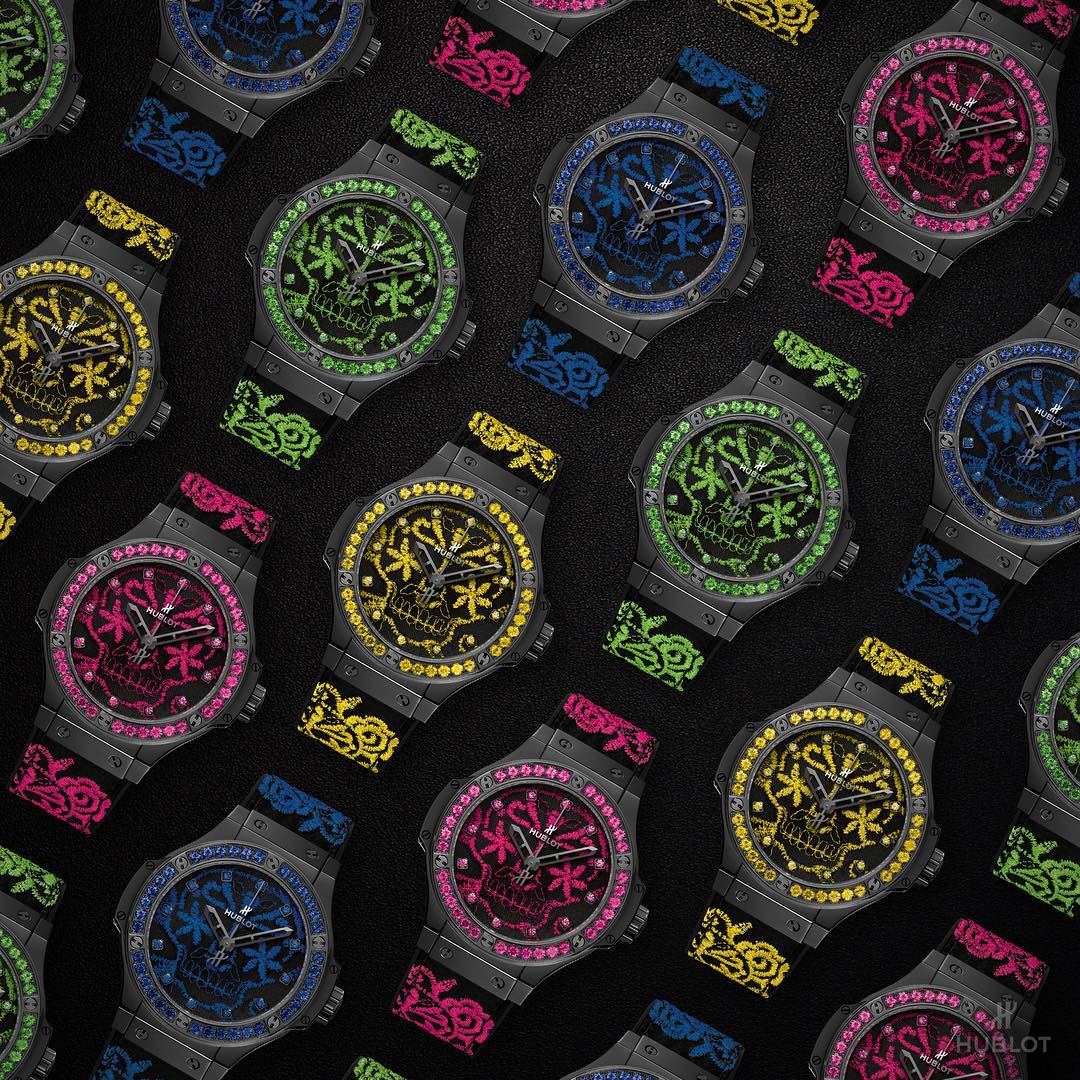 Đồng hồ Hublot BigBang Broderie Sugar Skull Fluo